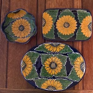 Three handcrafted ceramic pieces from Mexico